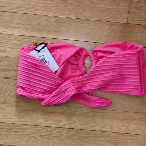 Revel Rey Hayes Women's Pink ring Up me bikini top Size Small - Picture 13 of 16